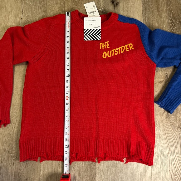 Free People x Sandrine Rose Wool / Cashmere Red & Blue Sweater NWT - Picture 2 of 10